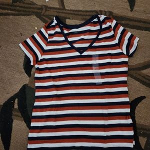 Ladies Dip V- Neck Tee Short Sleeve